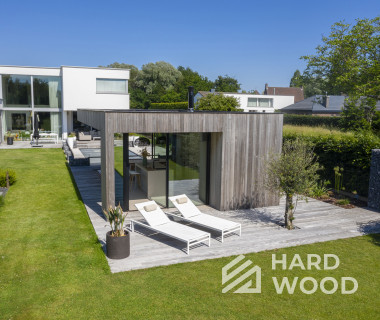 Беседка с панорамными окнами и зоной барбекю №76 - фото 1755