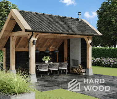 Навес двухскатный для барбекю №111 - фото 2237